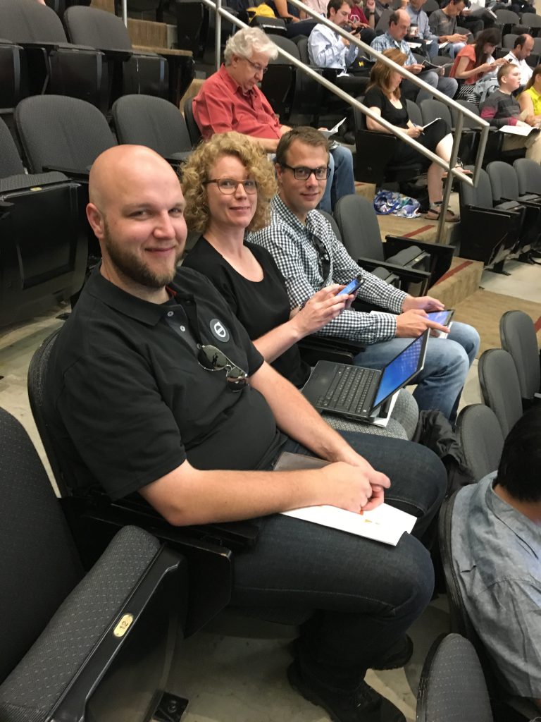 Martin, Jenny and Christian waiting for presentation.